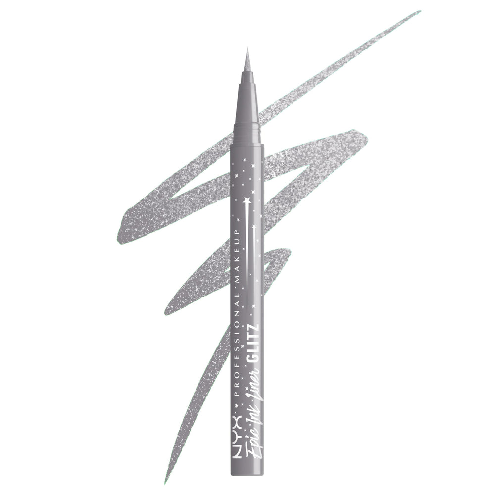 NYX Epic Ink Glitz liner waterproof glitter eyeliner for all-day sparkle.