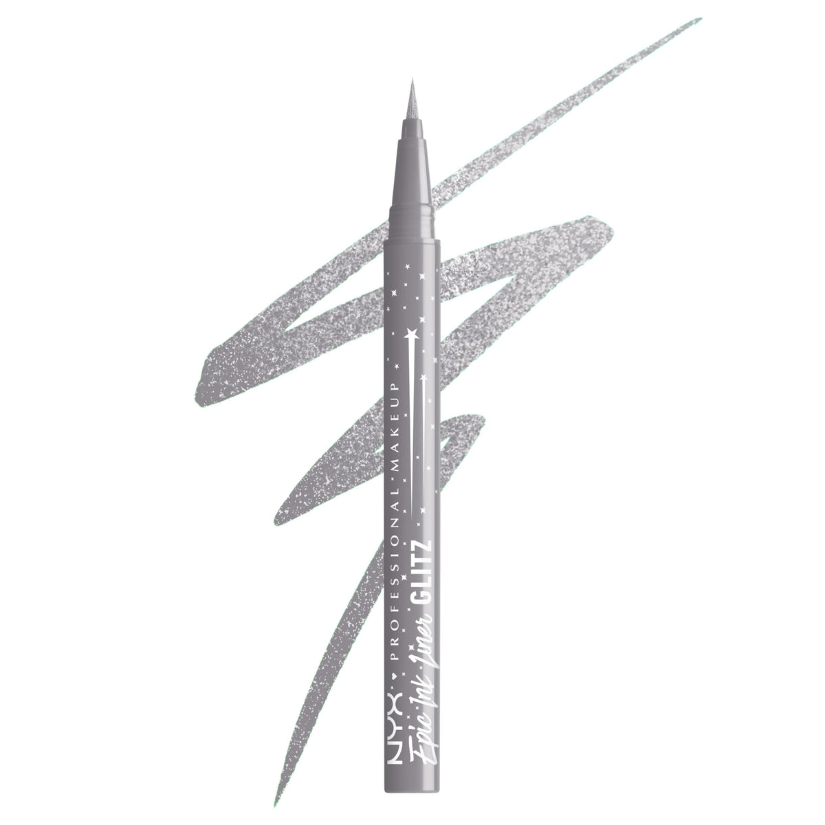 NYX Epic Ink Glitz liner waterproof glitter eyeliner for all-day sparkle.
