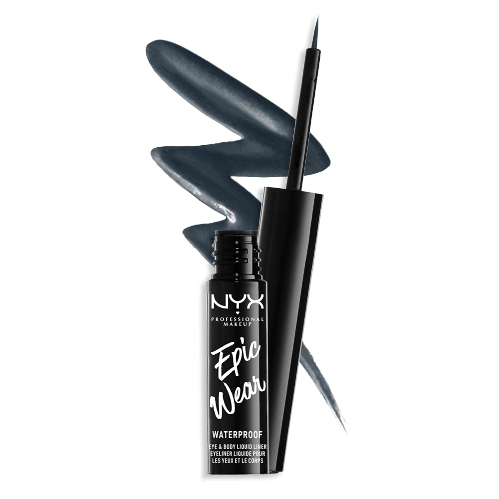 NYX Epic Wear Liquid Liner Stone Fox brush-tip delivers precise control for sharp liner.
