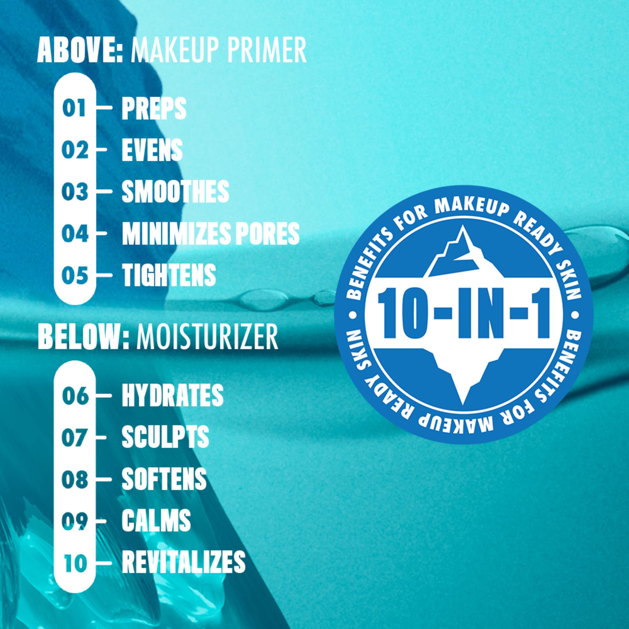 NYX Face Freezie Cooling Primer close up with 24-hour hydration hint