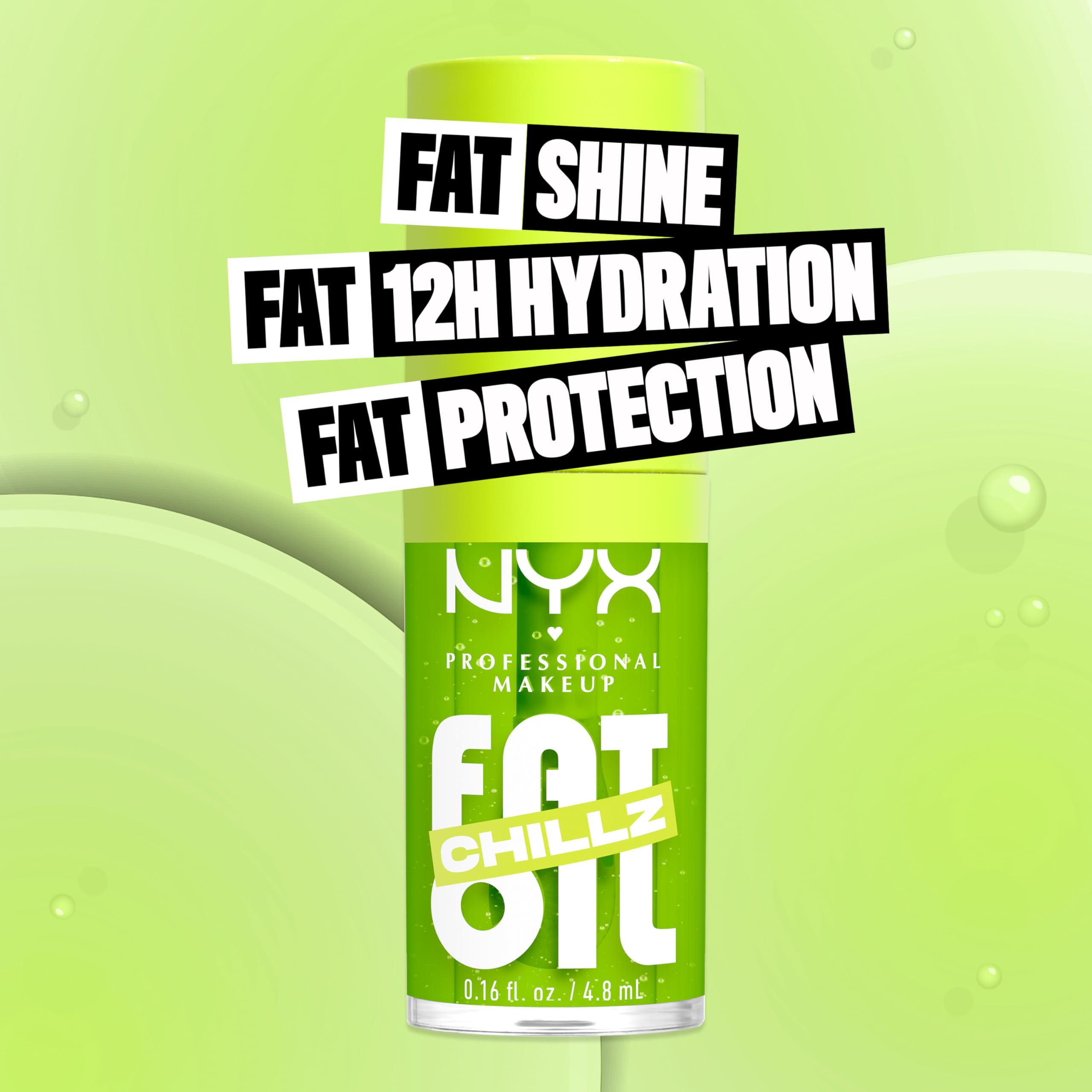 NYX Fat Oil Chillz Kiwi Freeze cooling effect close-up highlights lip-cooling sensation.