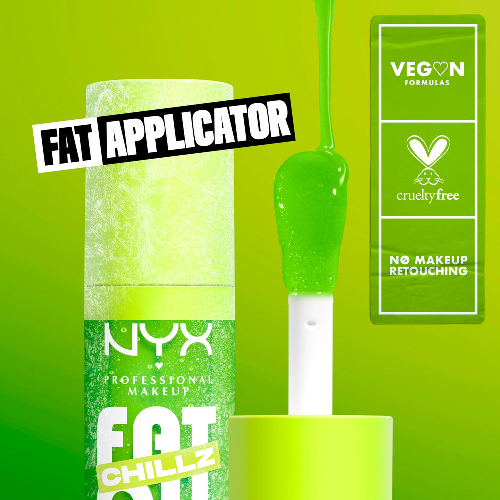 NYX Fat Oil Chillz Kiwi Freeze non-sticky texture conveys comfortable lip wear.
