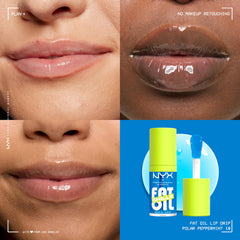 NYX Fat Oil Chillz sheer jelly shades swatches with high shine finish.