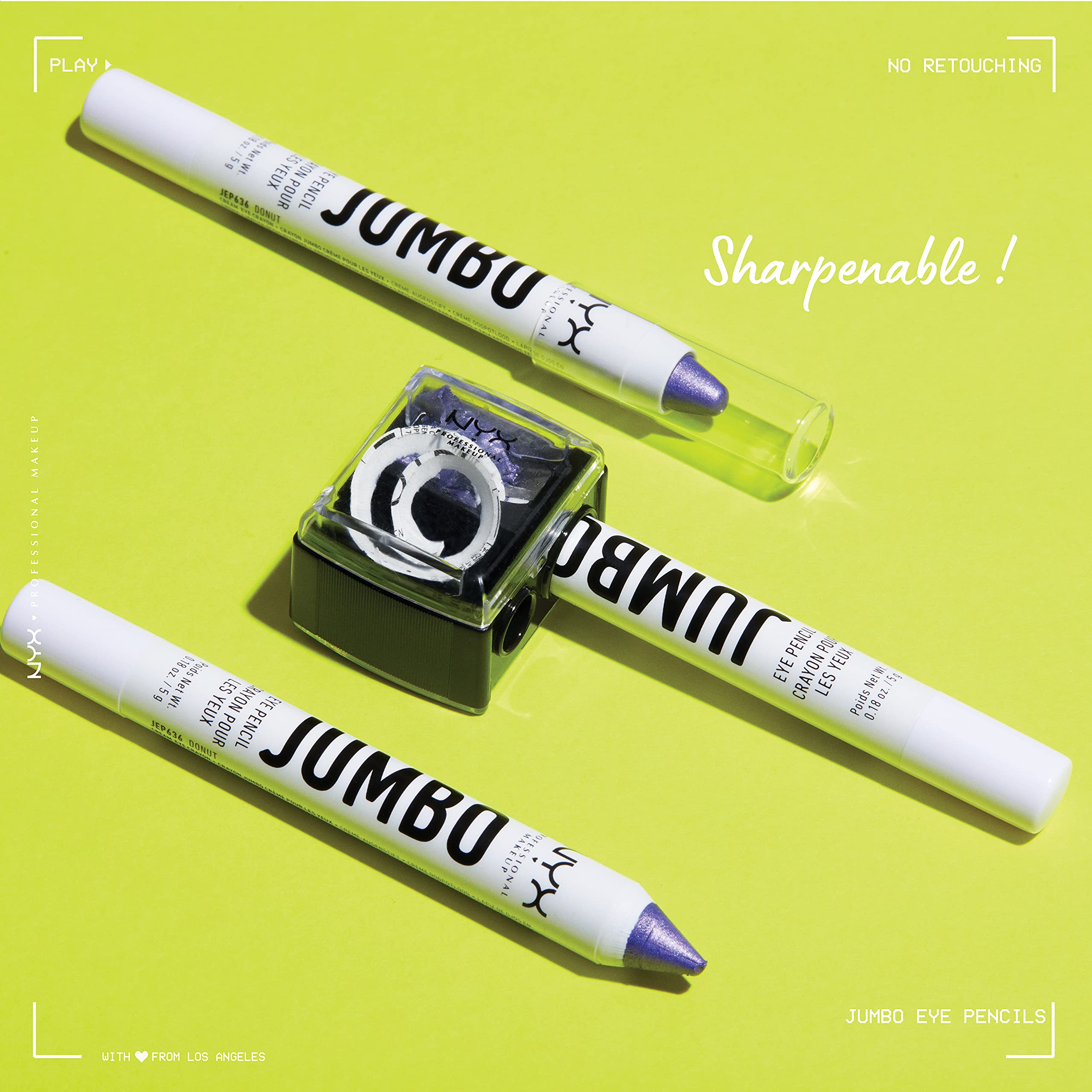 NYX Jumbo Eye Pencil Macaroon Mint close-up shows creamy glide and smooth fade.