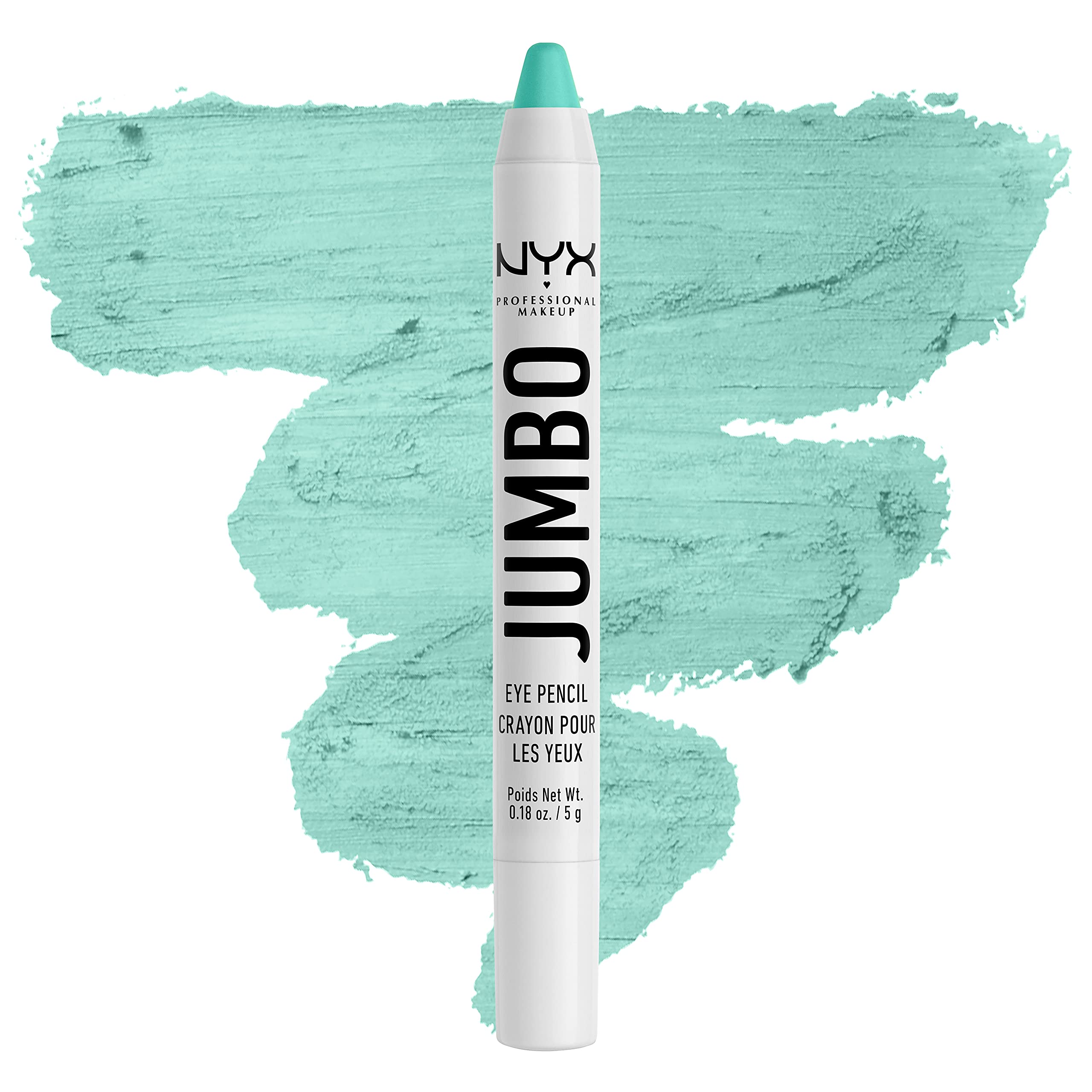 NYX Jumbo Eye Pencil Macaroon Mint swatches show creamy pigment for easy everyday looks.