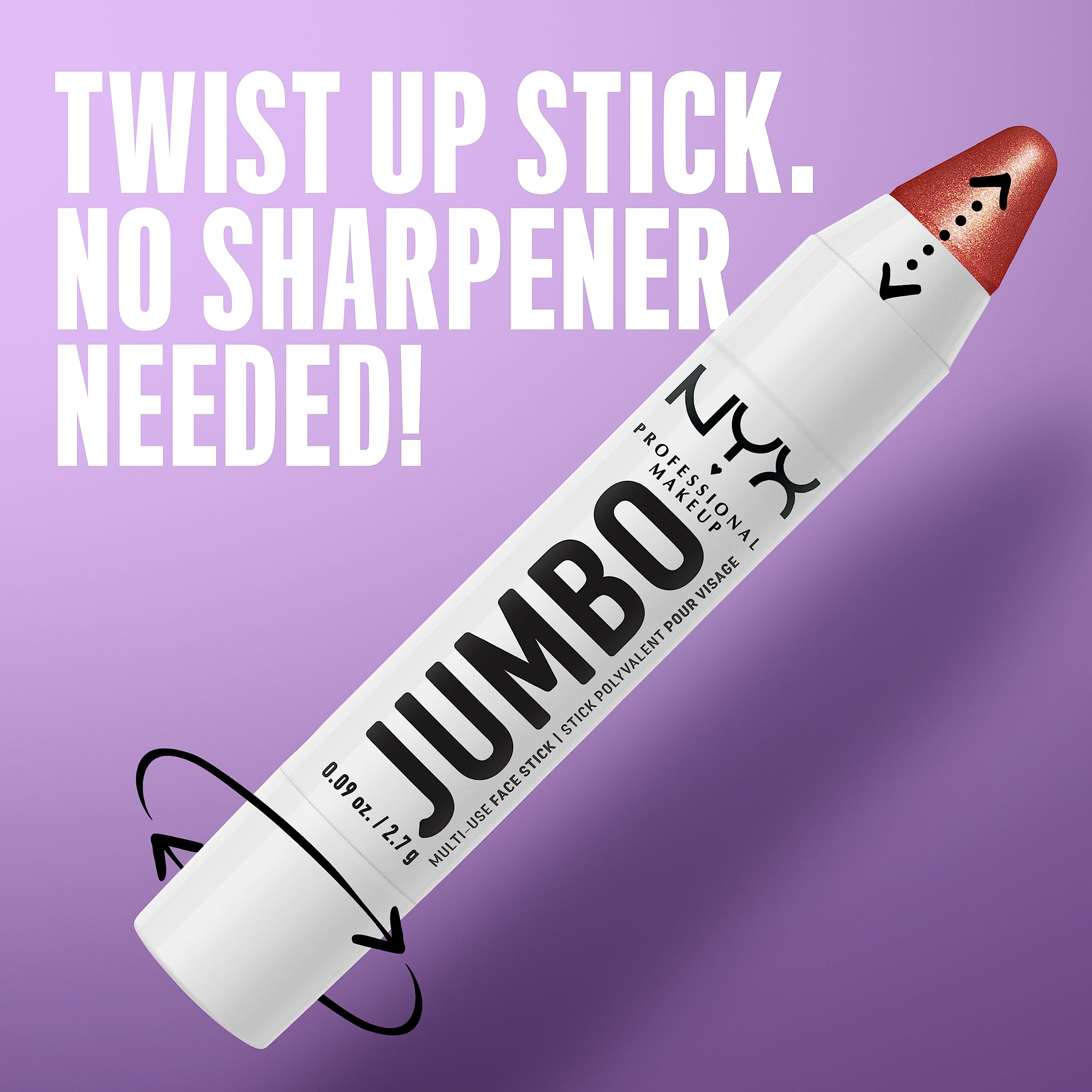 NYX Jumbo Multi-Use Face Sticks Lemon Meringue highlight on nose and cheek.