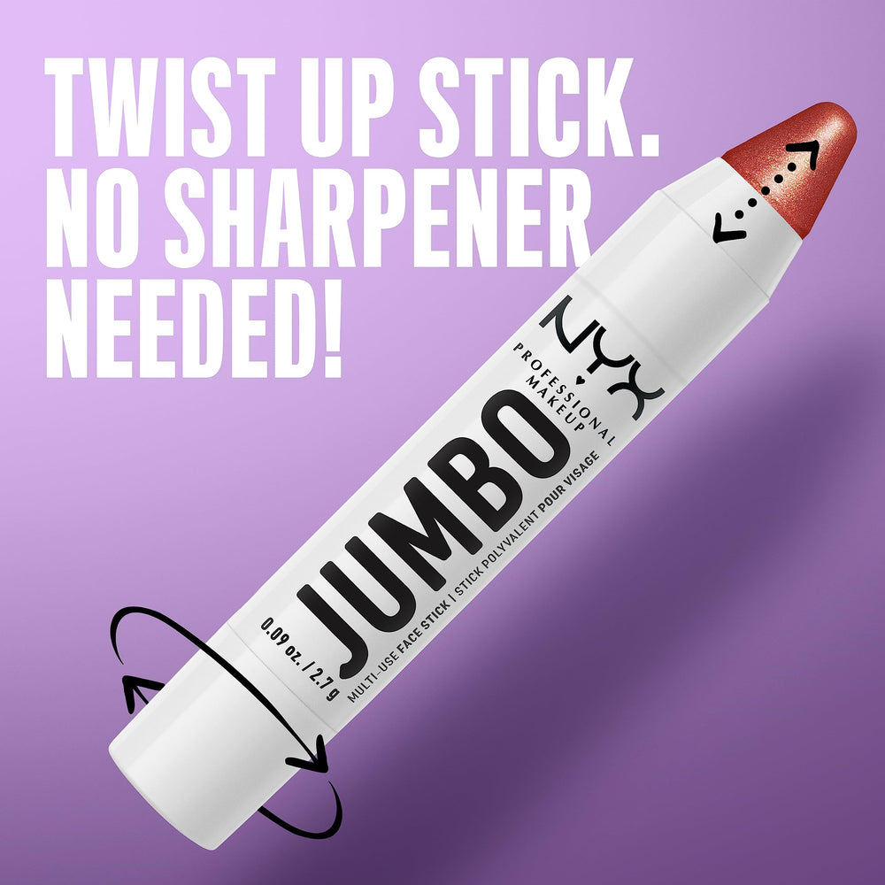 NYX Jumbo Multi-Use Face Sticks Lemon Meringue highlight on nose and cheek.