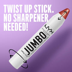 NYX Jumbo Multi-Use Face Sticks Lemon Meringue highlight on nose and cheek.