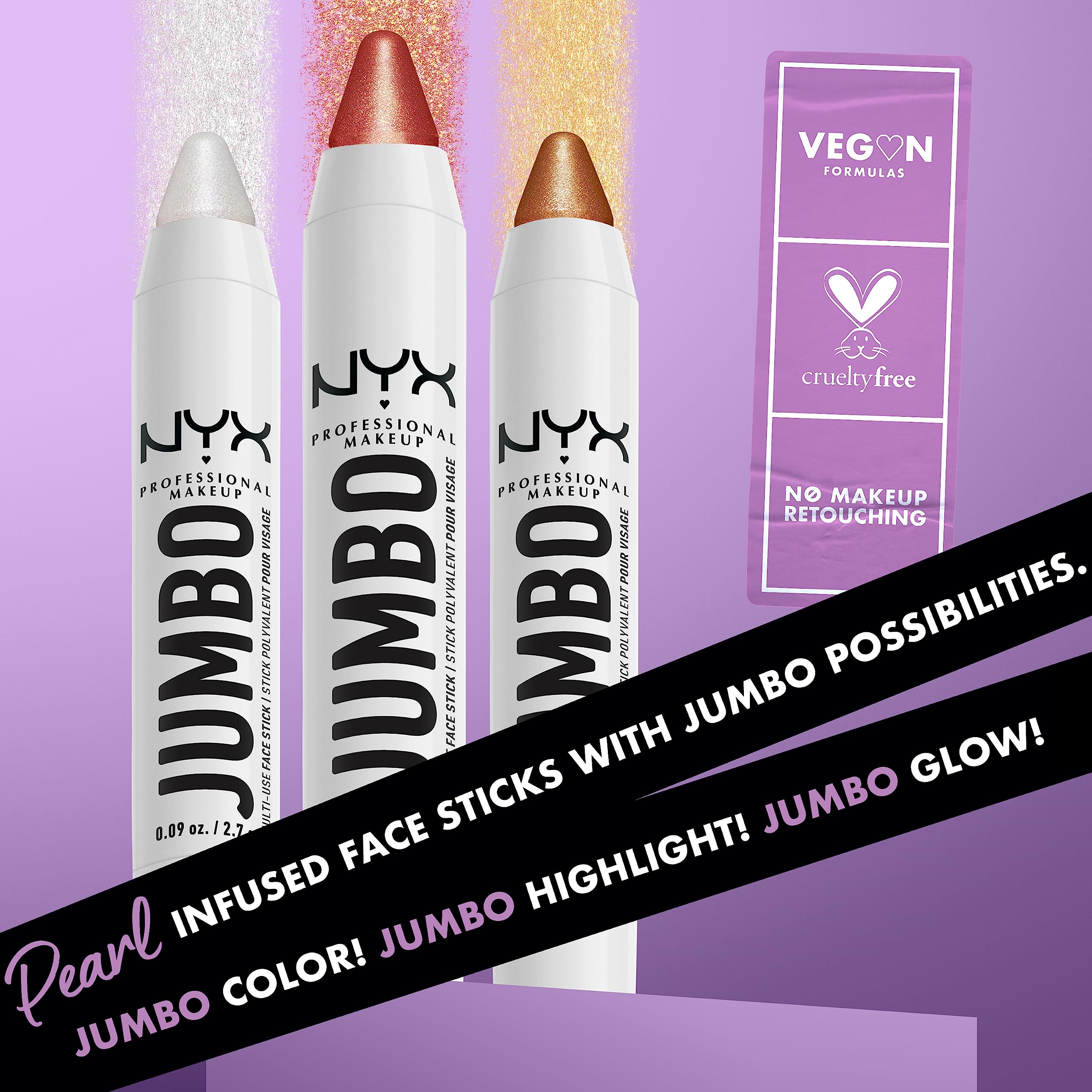 NYX Jumbo Multi-Use Face Sticks Lemon Meringue cruelty-free beauty option.
