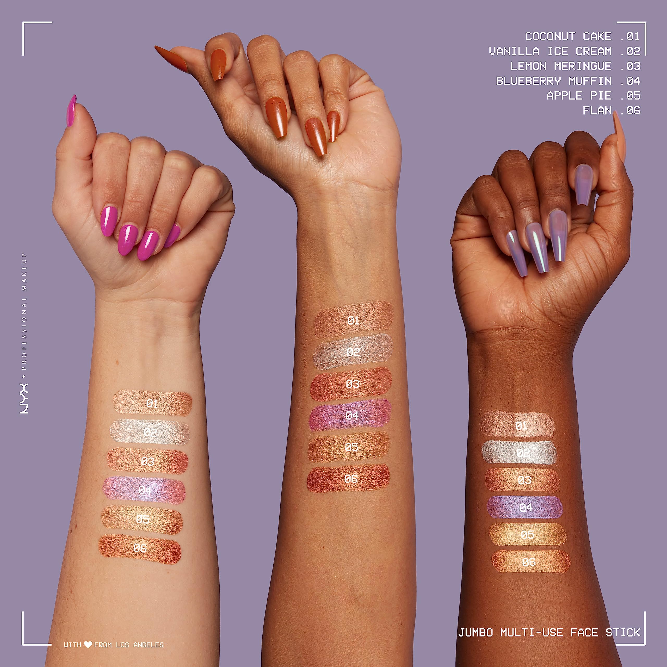 NYX Jumbo Multi-Use Face Sticks Lemon Meringue jojoba oil smooths application.
