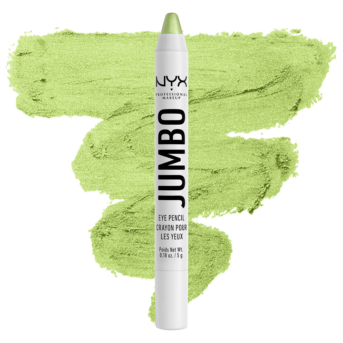 NYX Jumbo Lapiz Ojos Matcha verde para sombra monocromatica y delineado suave.