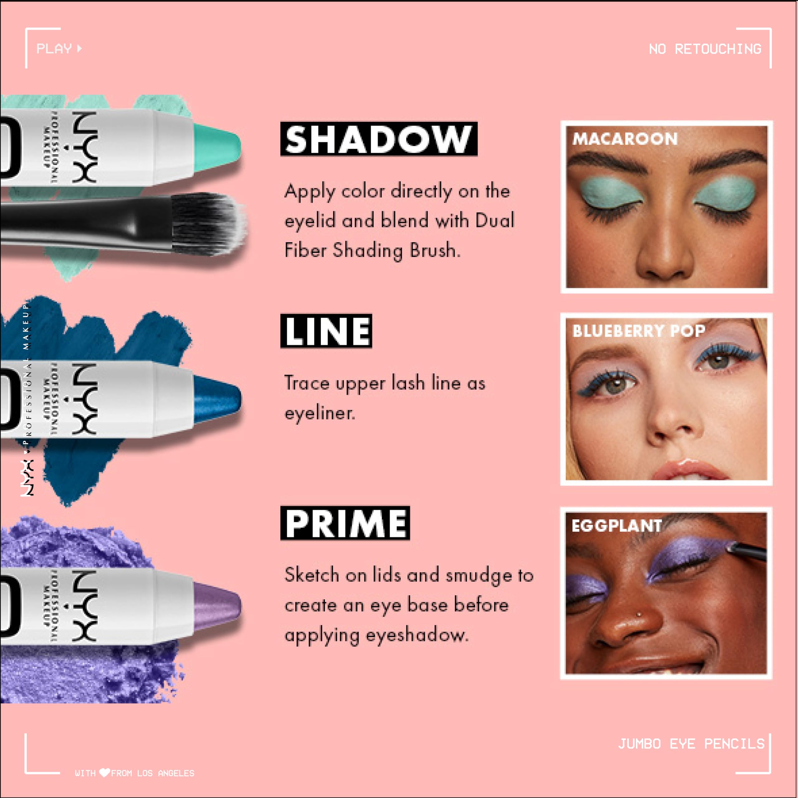 NYX Jumbo Lapiz Ojos multiuso para uso diario.