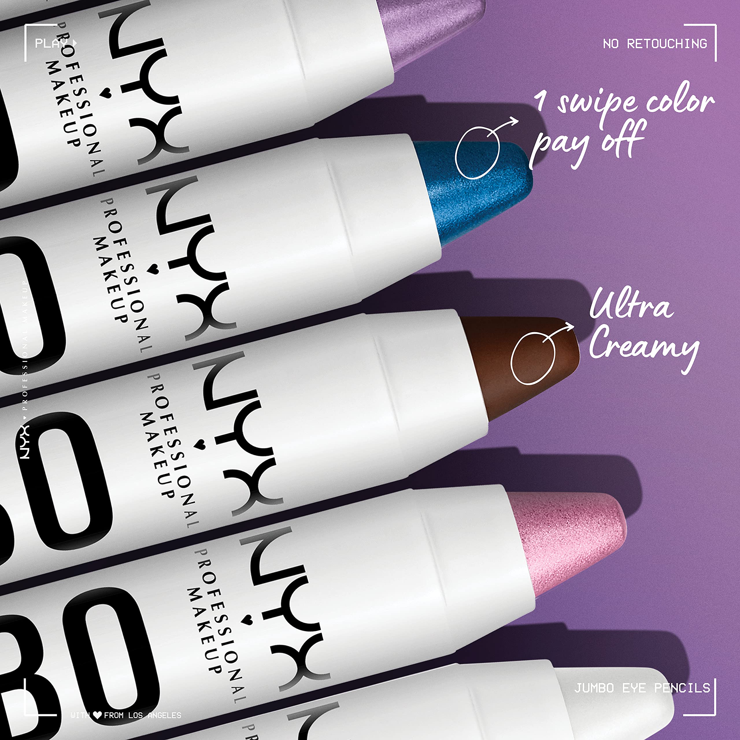 NYX Jumbo Lapiz Ojos sombra y delineado cremosos para un resultado intenso.