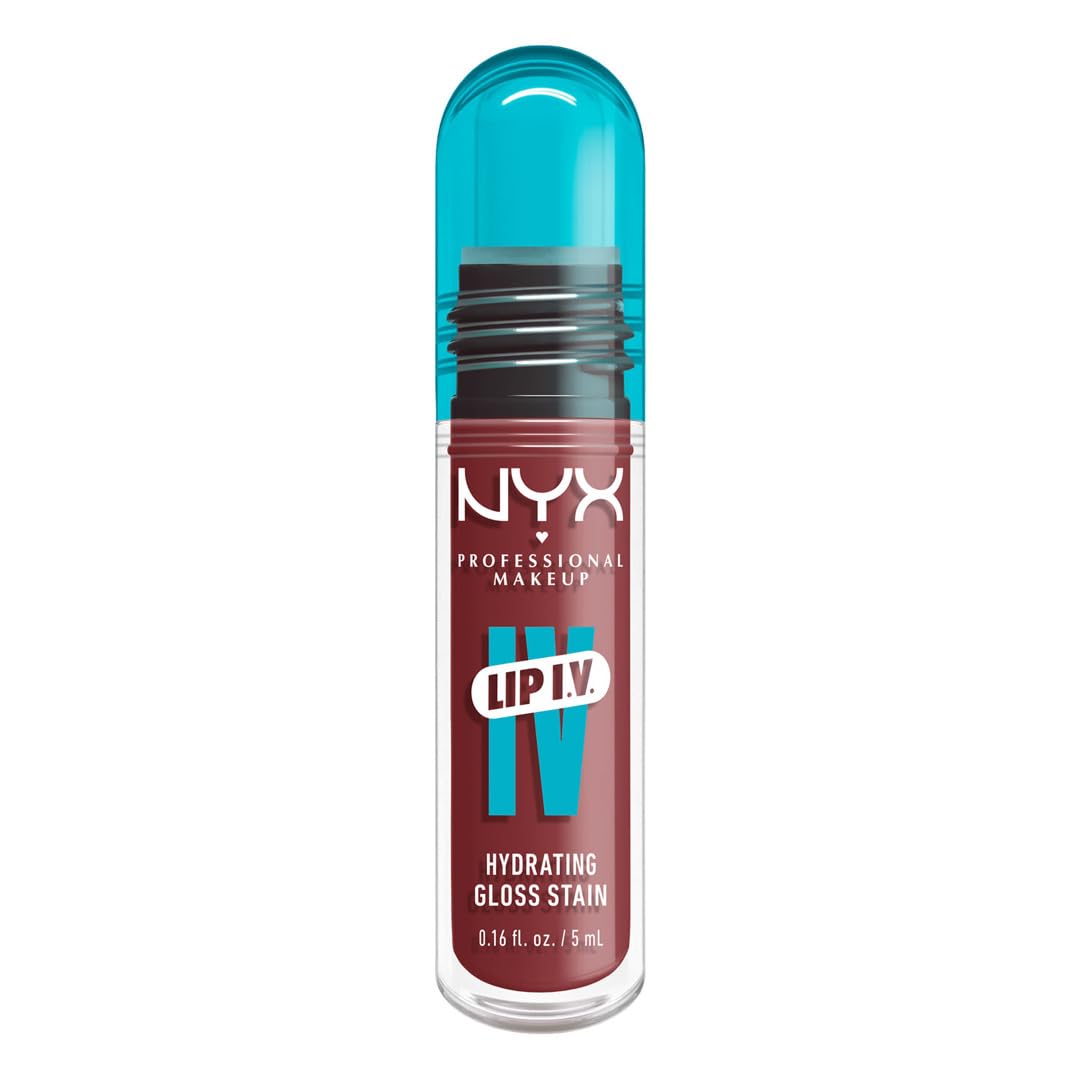NYX Lip IV Hydrating Glossy Lip Stain wet shine finish for instant lip glam.