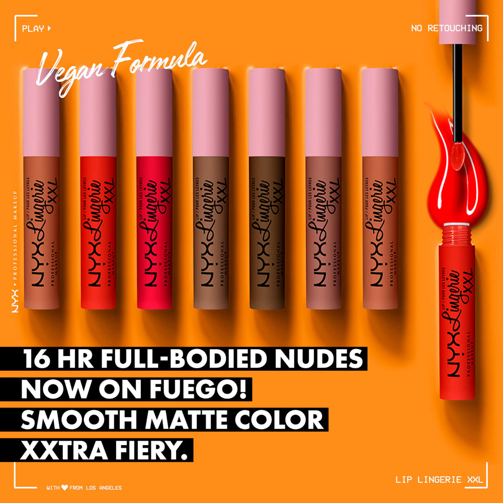 NYX Lip Lingerie XXL swatch on arm reveals rich nude pigment for versatile looks