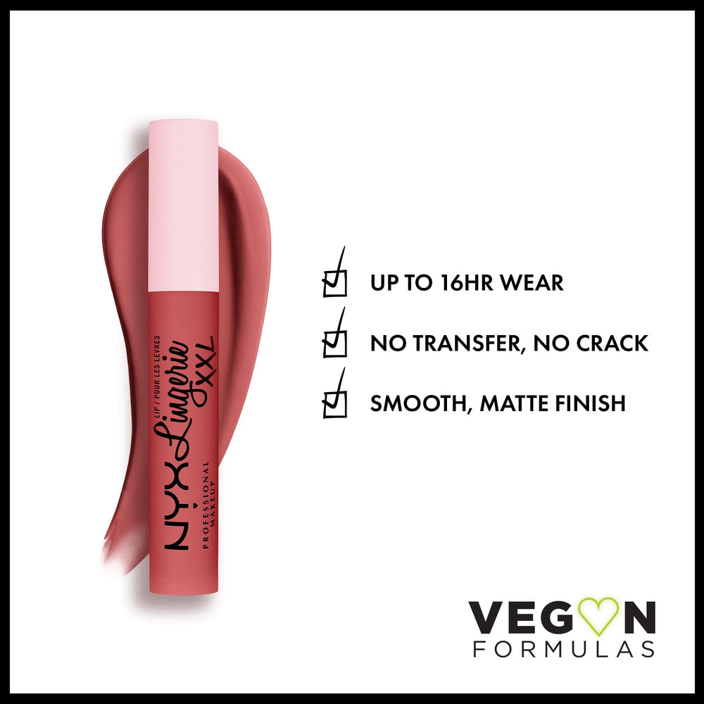 NYX Lip Lingerie XXL Peach Pink swatch demonstrates versatile day-to-night color.