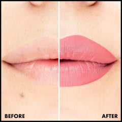 Soft matte finish of NYX Lip Lingerie XXL on the lips for comfortable wear.