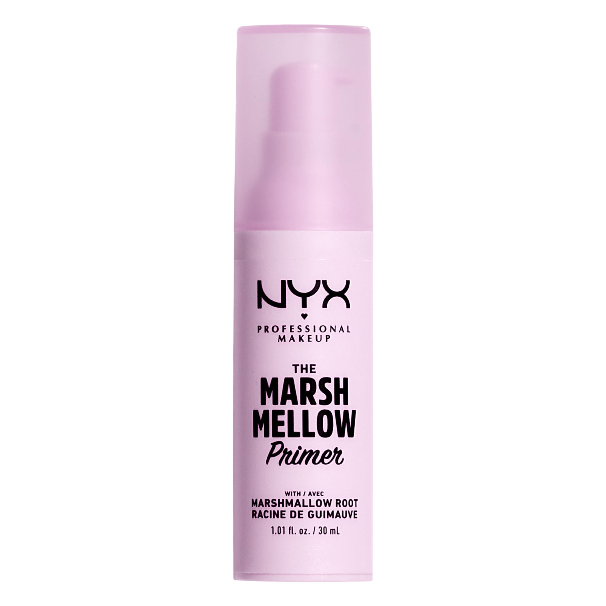 NYX Marshmellow Smoothing Primer bottle promotes a smooth makeup-ready canvas.