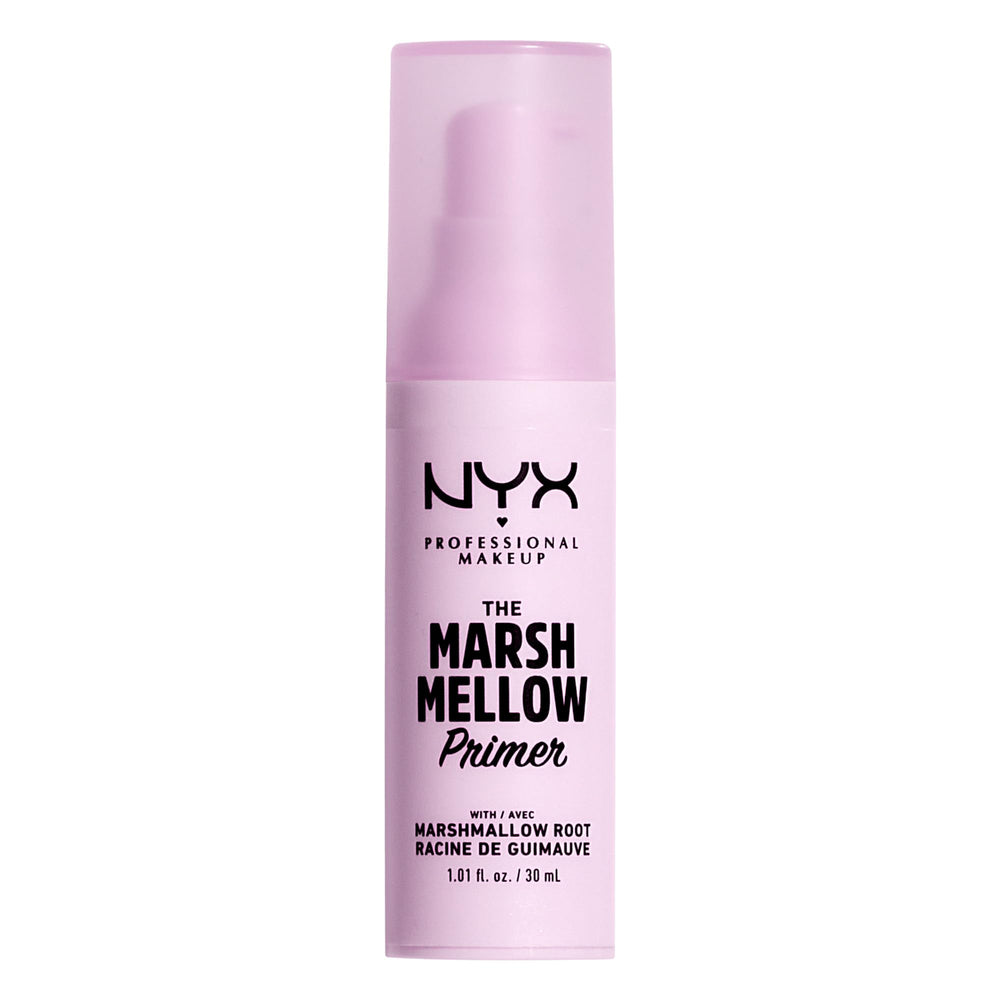 NYX Marshmellow Smoothing Primer bottle promotes a smooth makeup-ready canvas.