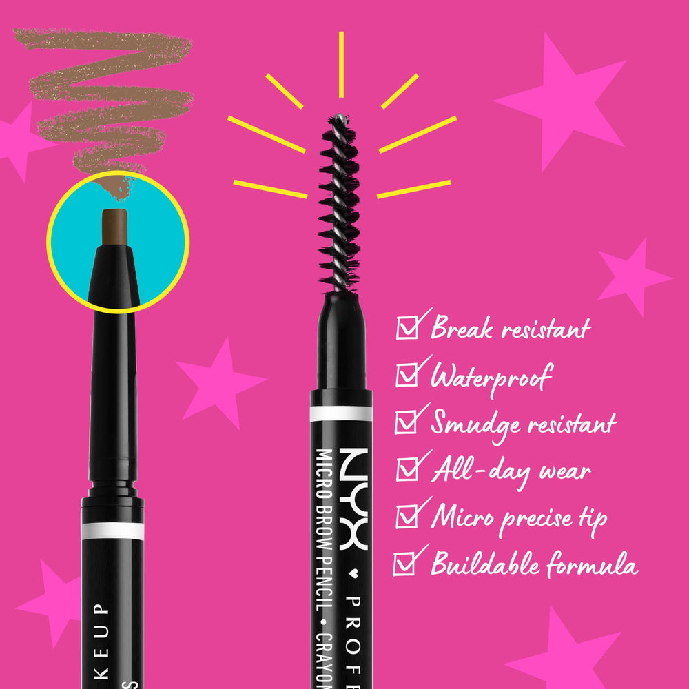 NYX Micro Brow Pencil Espresso spoolie blends and smooths edges