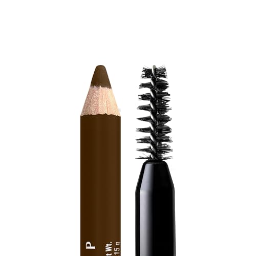 NYX Powder Louder Brow Pencil Espresso step1-spoolie shows brow prepping technique