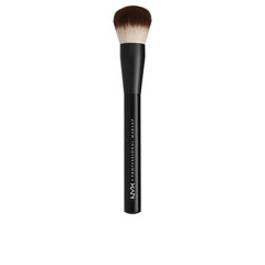 NYX PROFESSIONAL MAKEUP Pro Buffing Brush close-up shows soft synthetic bristles for seamless blending on all skin types.