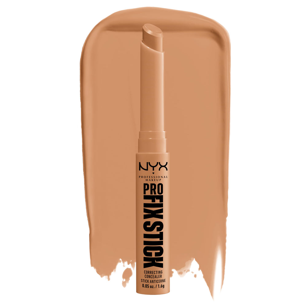 NYX Pro Fix Stick Cinnamon swatch demonstrates color correction for natural-looking skin.