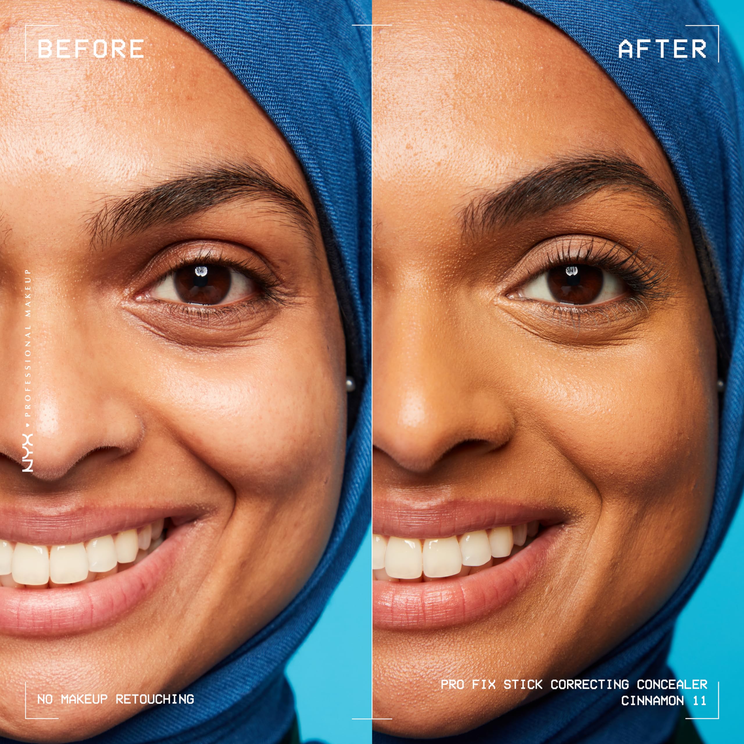 NYX Pro Fix Stick Cinnamon twist-up application showcases easy blending and buildable coverage.