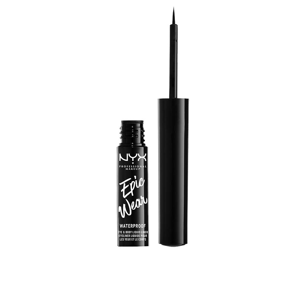 NYX Epic Wear Liquid Liner in black for precise, waterproof eye definition.