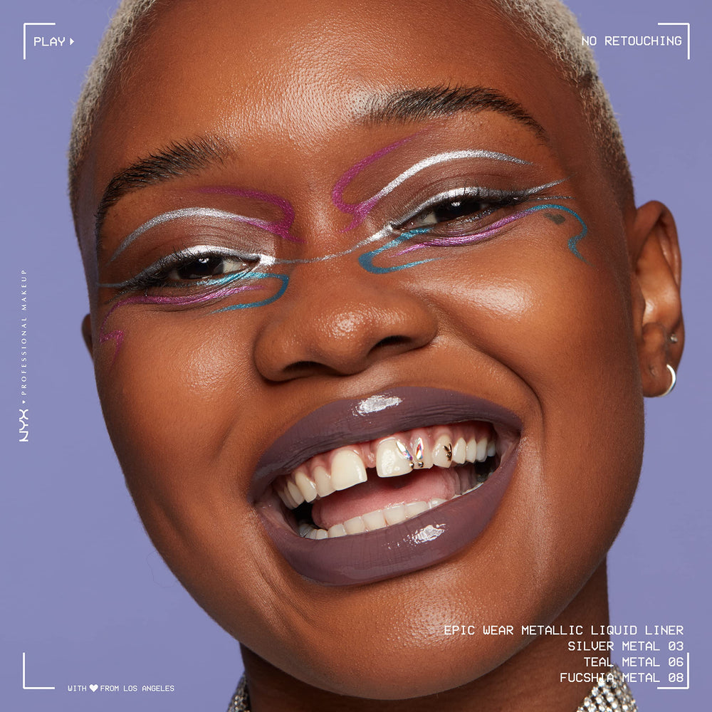 Epic Wear Teal Metal liner on face and body for decorative designs.