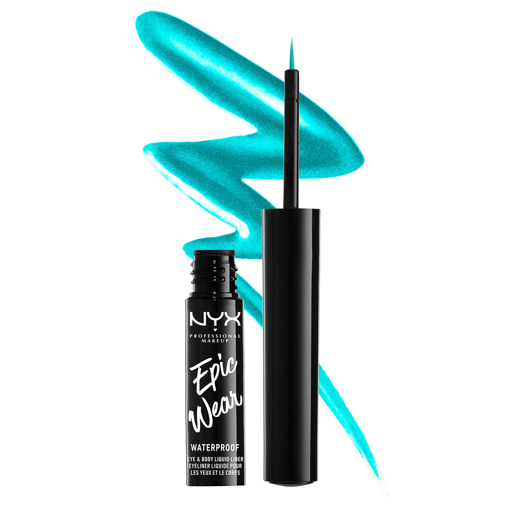 NYX Epic Wear Teal Metal liner—precise tip for bold metallic eye art.