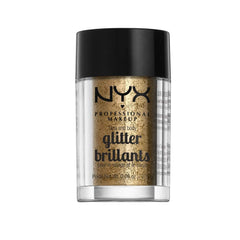 NYX Professional Makeup Face and Body Glitter Bronze jar showcases radiant bronze sparkle for glow