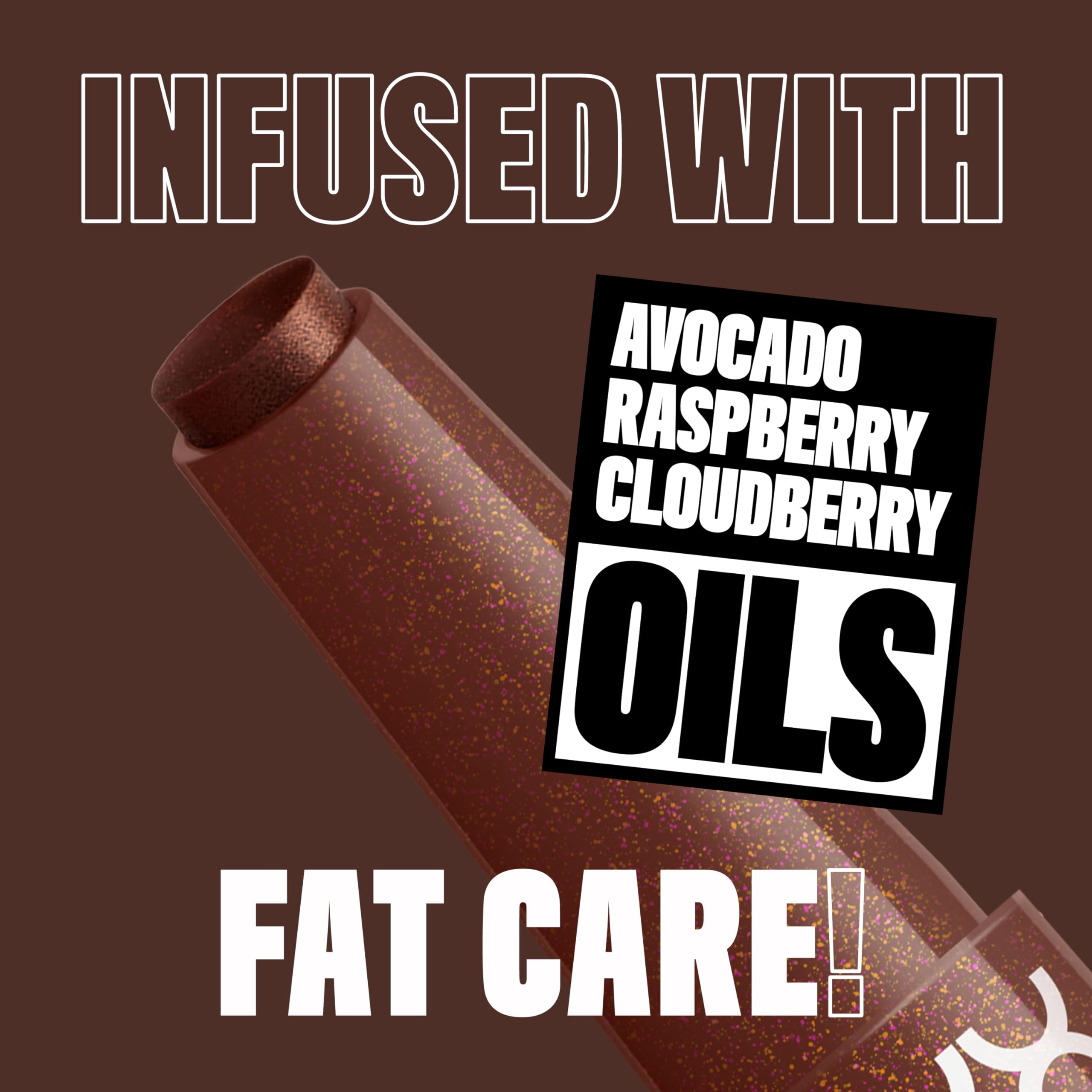 NYX Professional Makeup Fat Oil Slick Click vegan ingredients avocado cloudberry raspberry nourish lips.