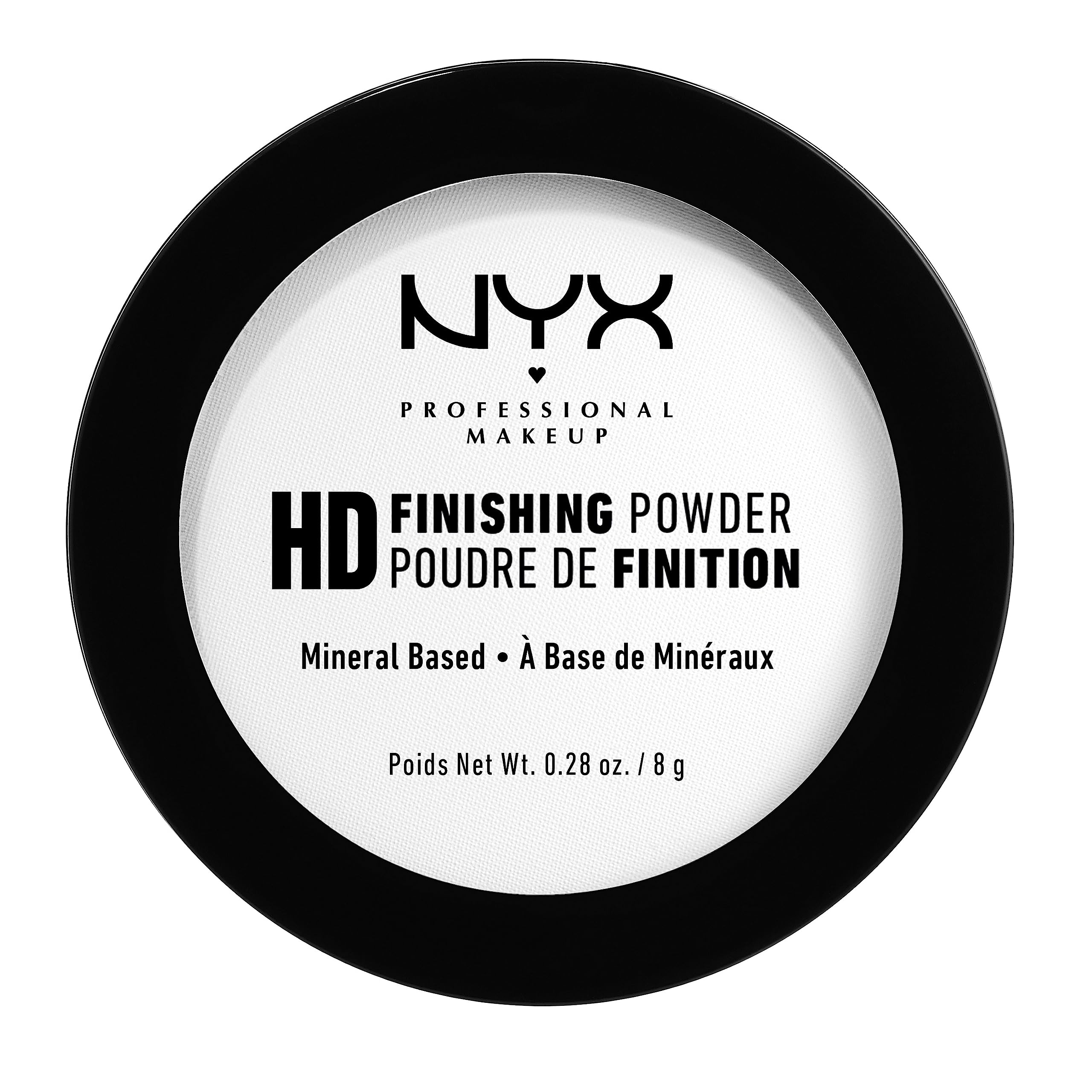 NYX PROFESSIONAL MAKEUP HD Finishing Powder translucent compact closeup highlights a soft matte, camera-ready finish