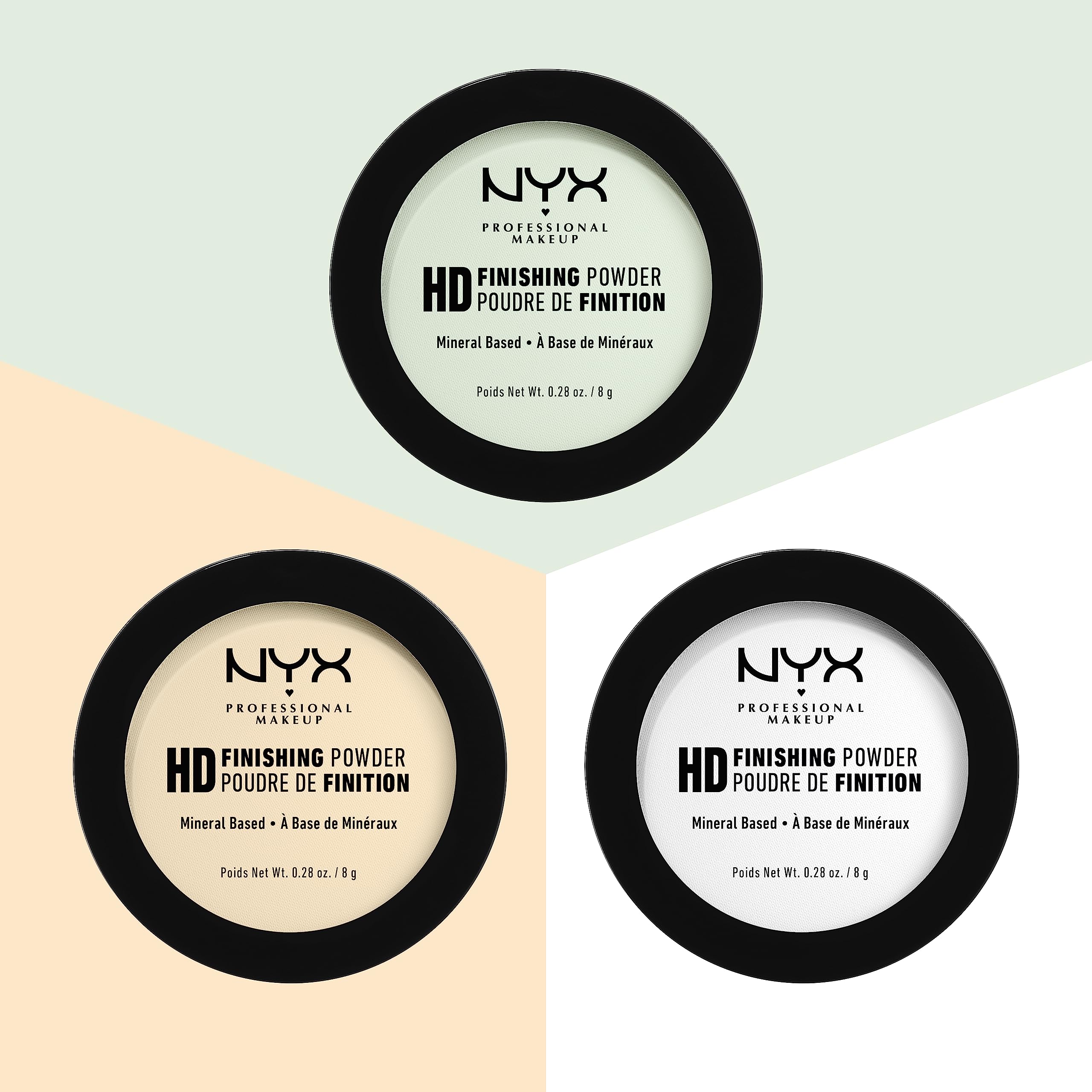 NYX PROFESSIONAL MAKEUP HD Finishing Powder translucent skin swatch reveals natural-looking, translucent coverage