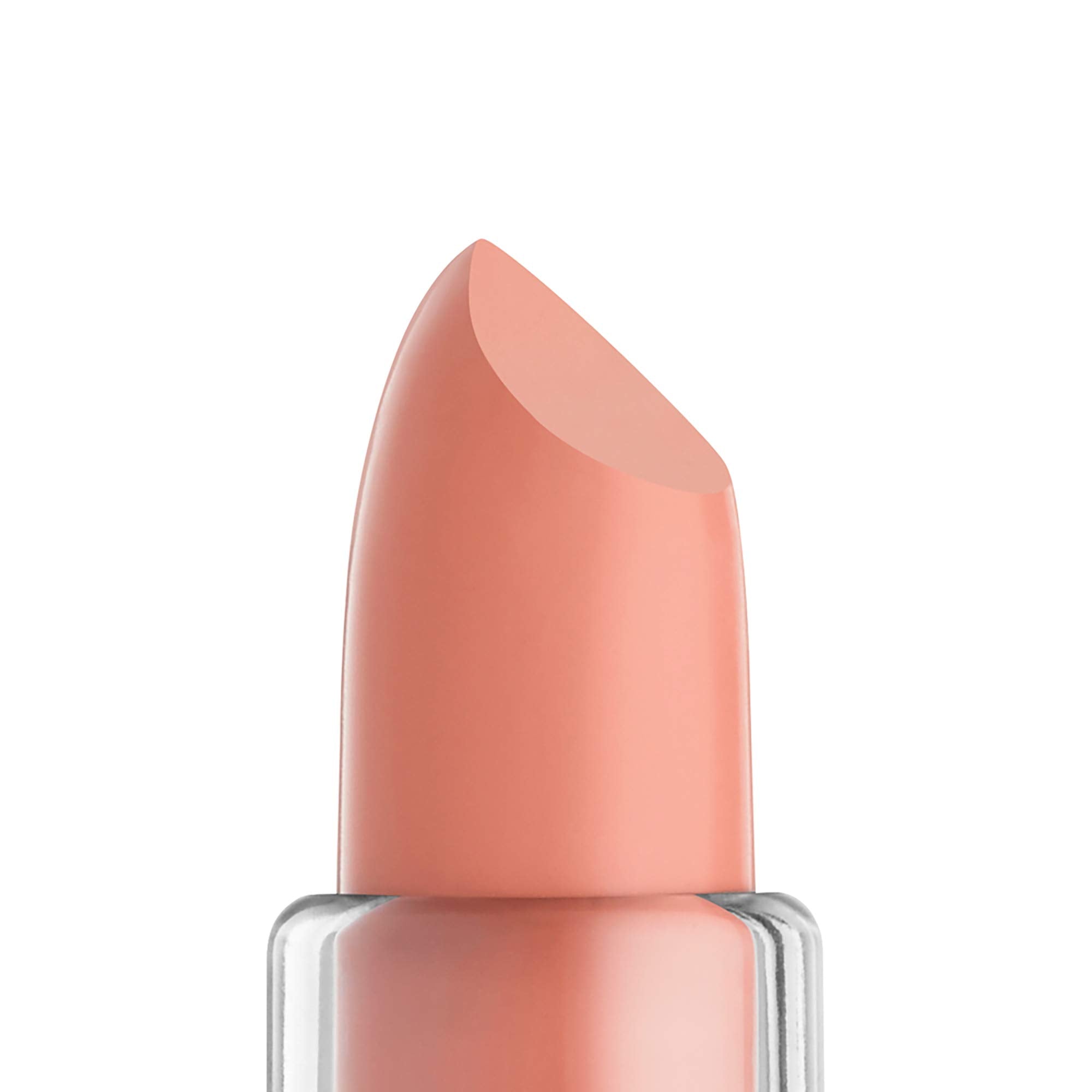 NYX Matte Lipstick Pale Pink during application demonstrates easy glide.