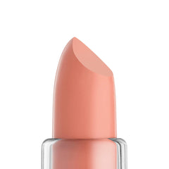 NYX Matte Lipstick Pale Pink during application demonstrates easy glide.