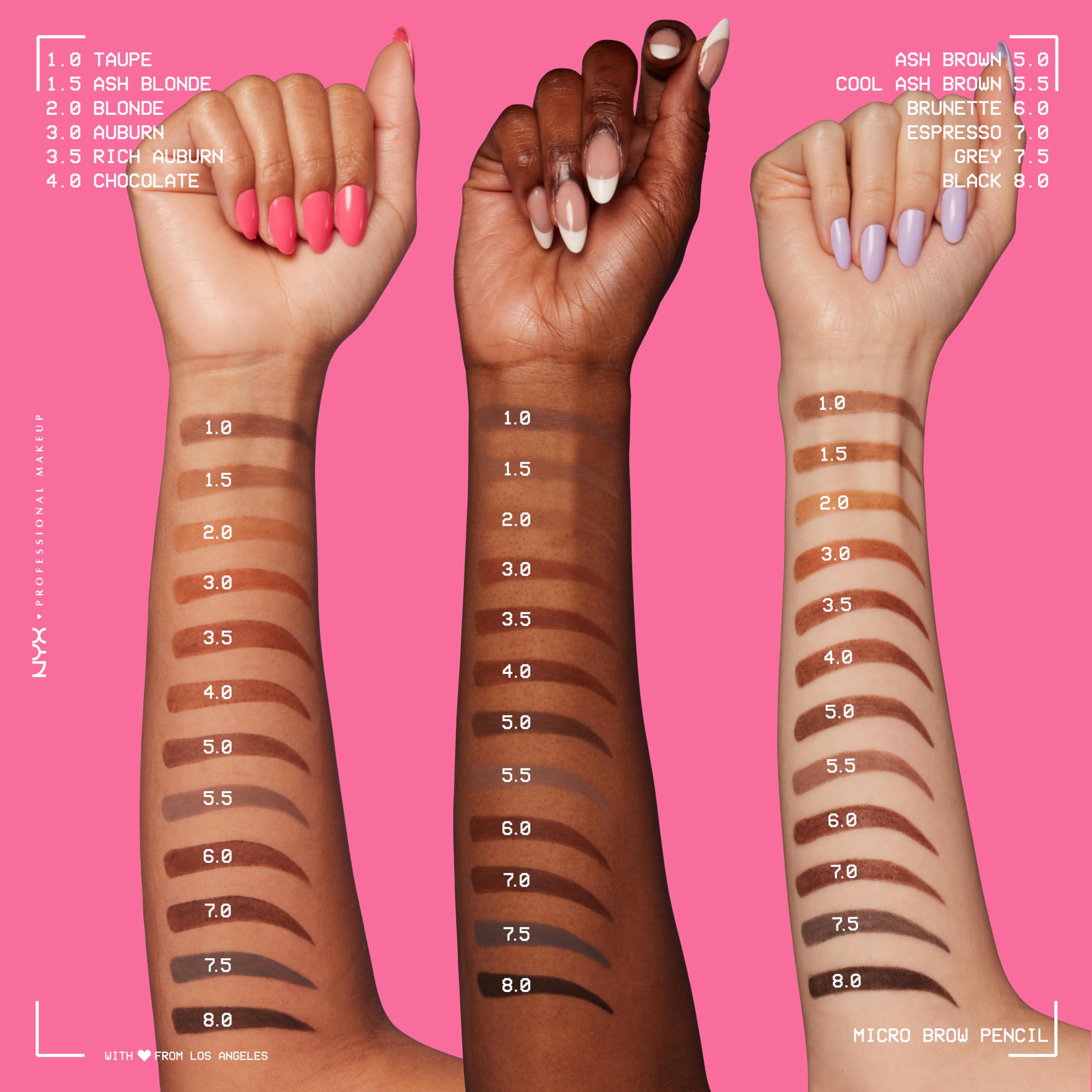 NYX Professional Makeup Micro Brow Pencil packaging shows compact travel-friendly design.