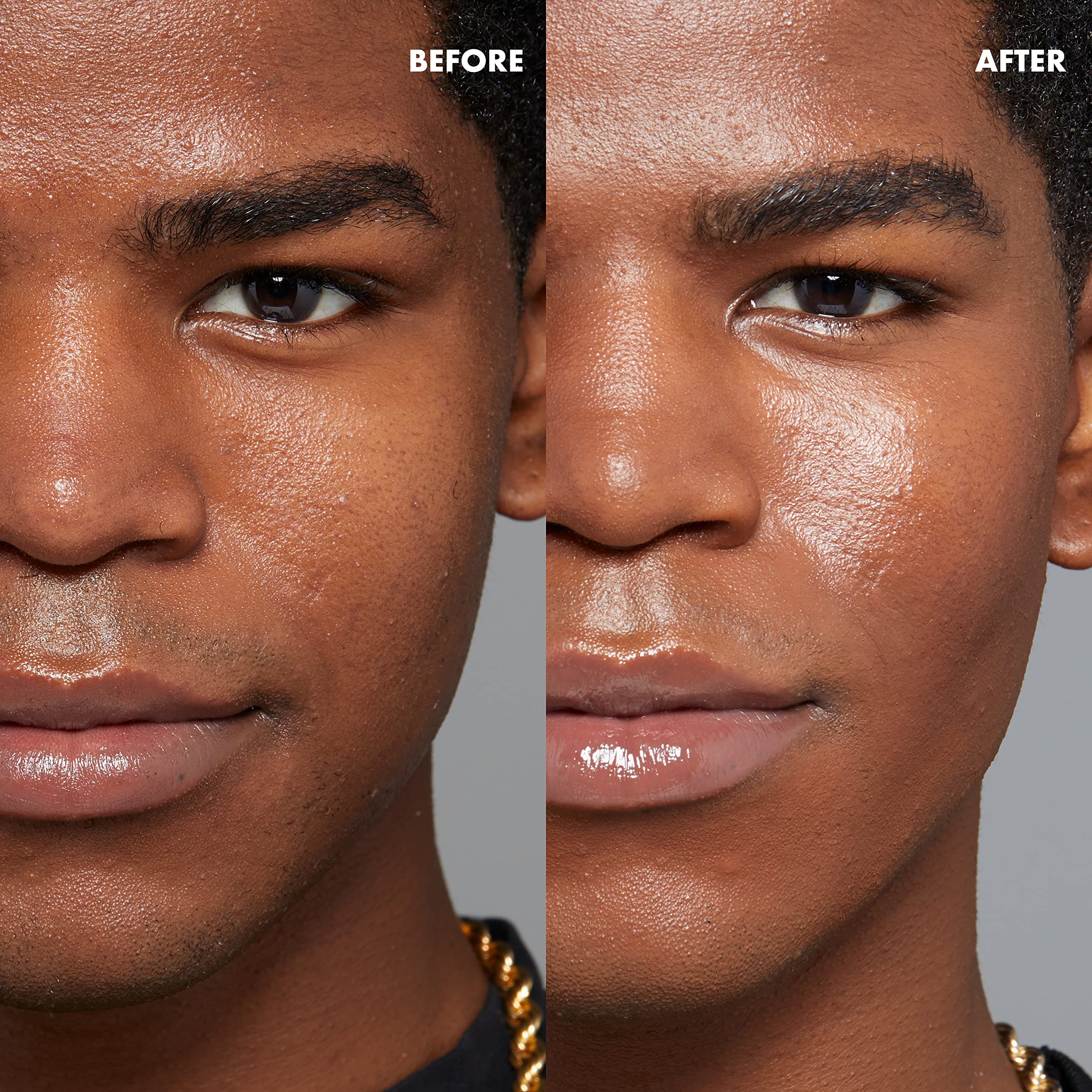 Face after applying NYX Radiant Finish spray showing natural glow