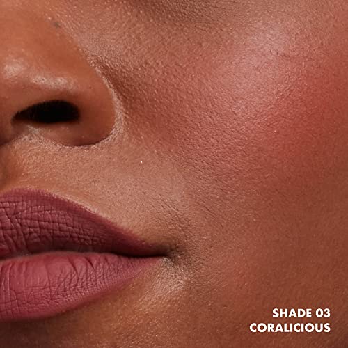 Close-up face with NYX Sweet Cheeks Soft Cheek Tint applied