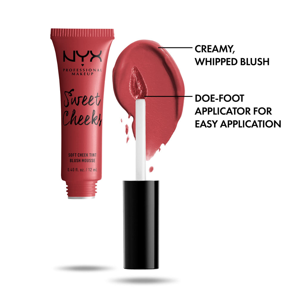 NYX PROFESSIONAL MAKEUP Sweet Cheeks Soft Cheek Tint coralicious swatches show buildable color