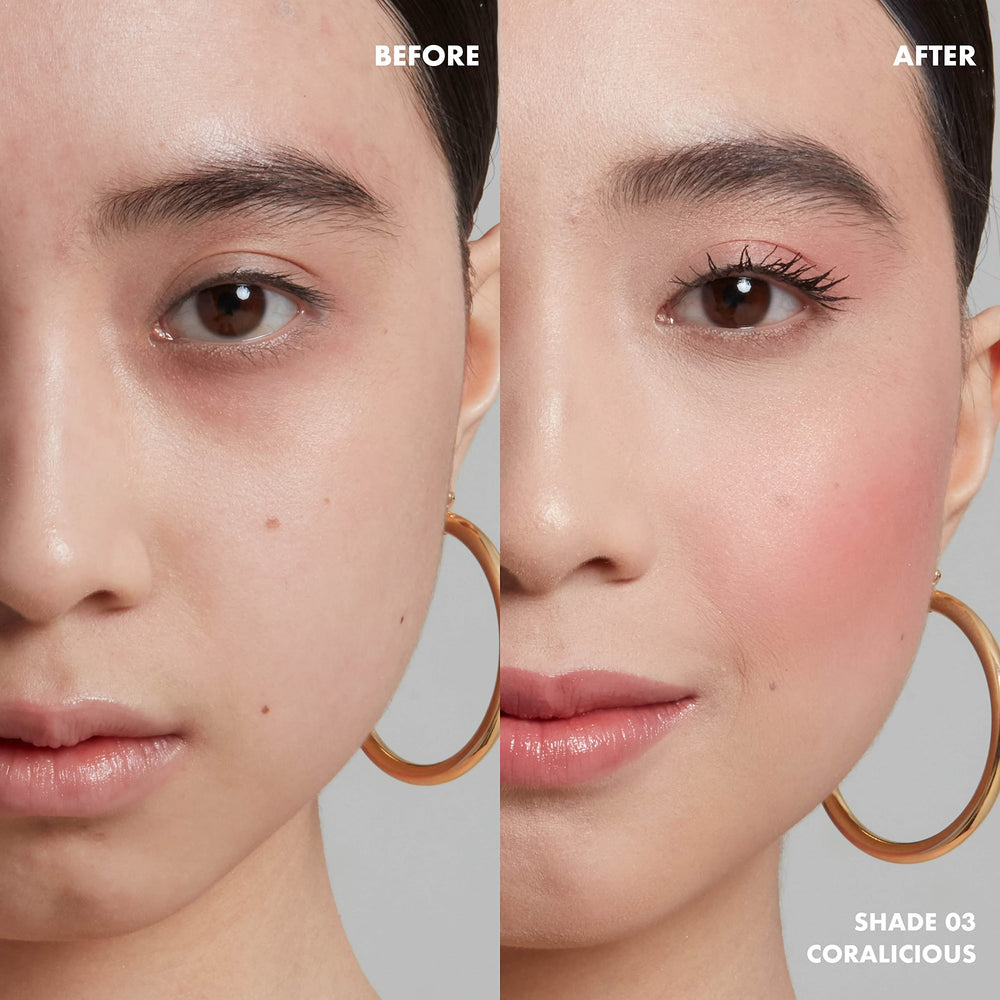 Vegan formula of NYX Sweet Cheeks Soft Cheek Tint shown on model