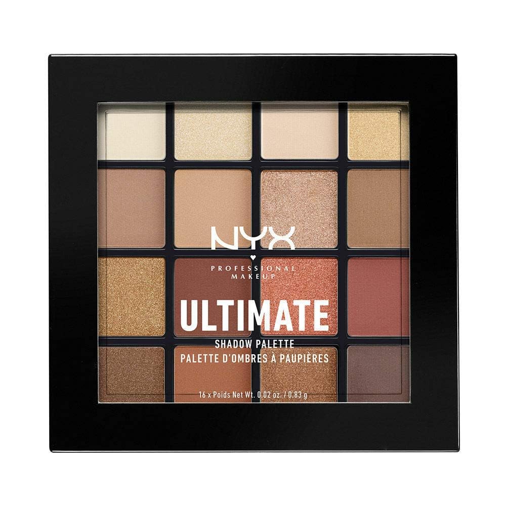 NYX PROFESSIONAL MAKEUP Ultimate Shadow Palette Warm Neutrals open palette reveals rich tones