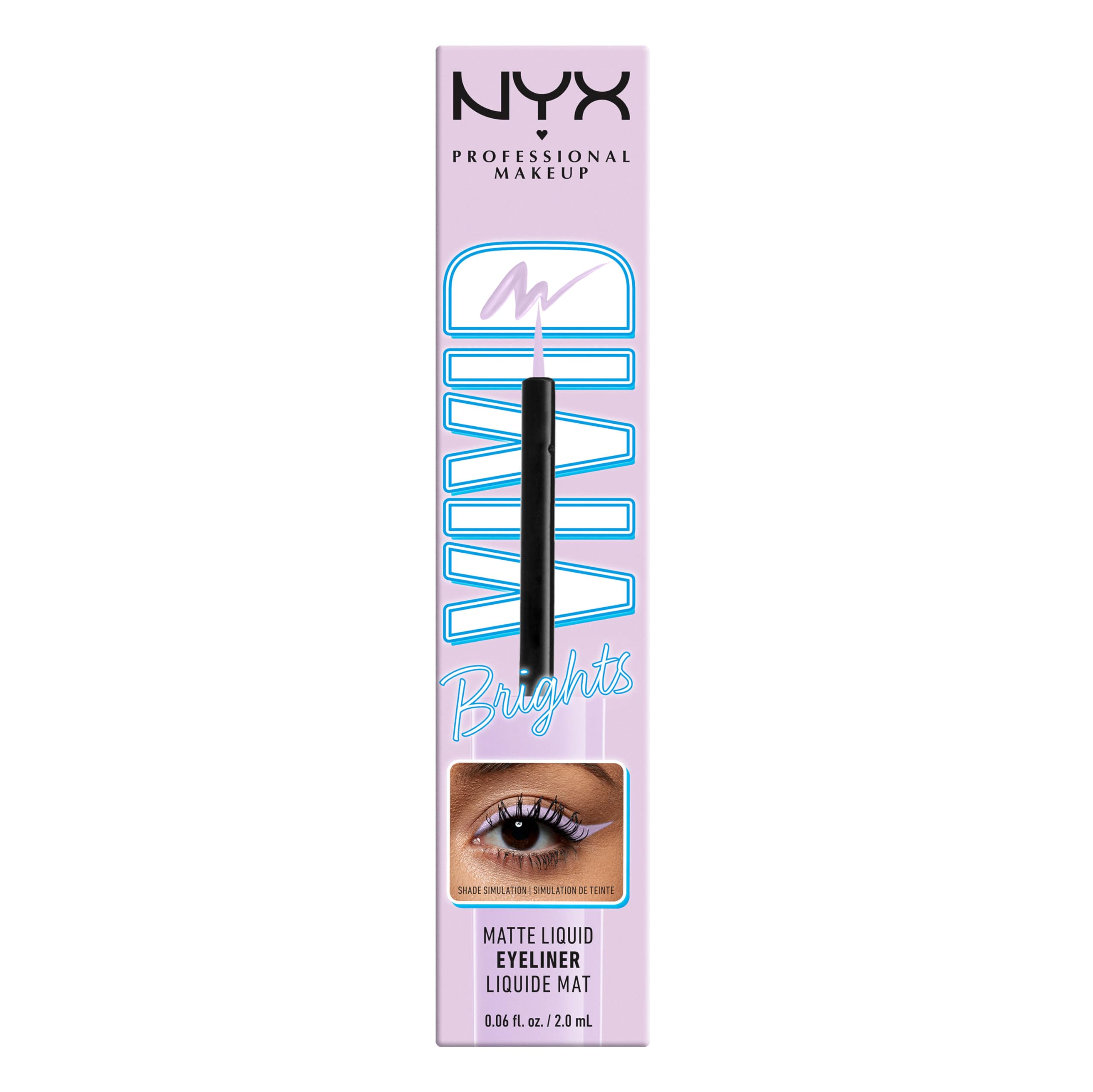 NYX Professional Makeup Vivid Brights Lilac Pink swatches for color reference