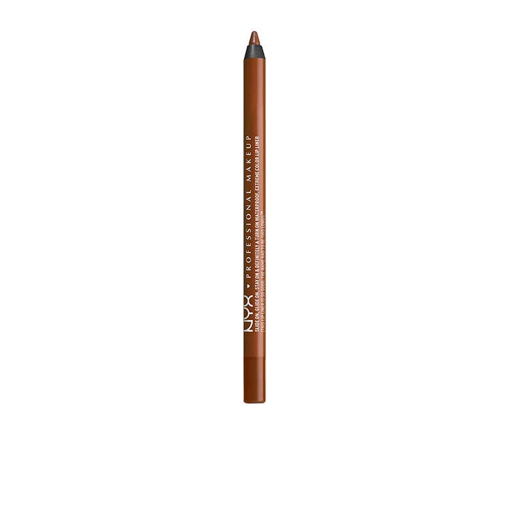 NYX Slide On Lip Pencil Urban Cafe brown close-up for precise liner and long-lasting color