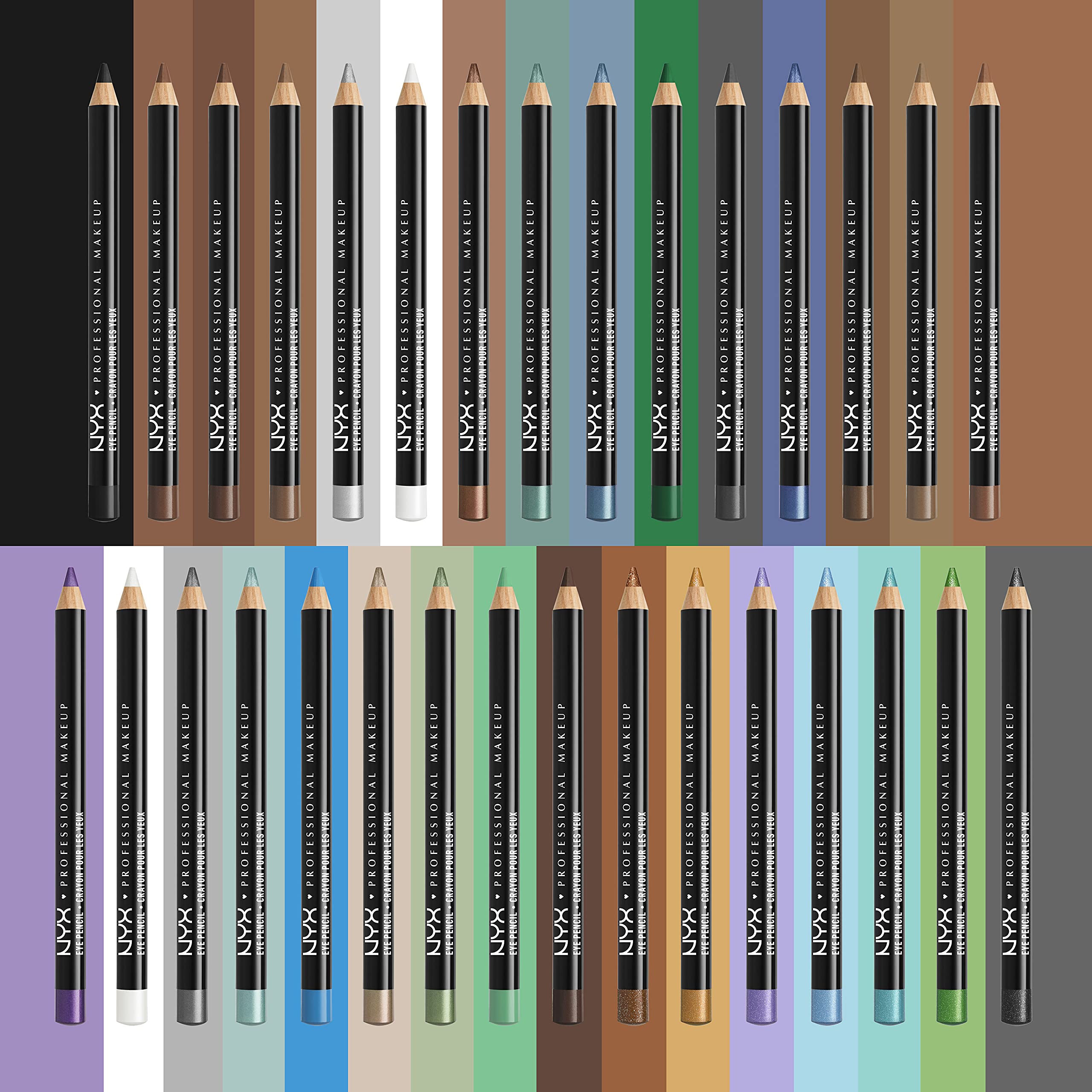NYX Slim Eye Pencil Bronze Shimmer packaging shows cruelty-free branding and easy swatch comparison.