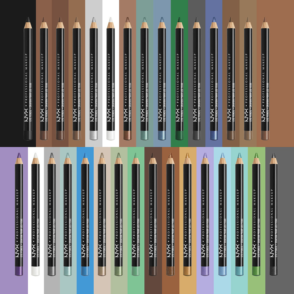 NYX Slim Eye Pencil Bronze Shimmer packaging shows cruelty-free branding and easy swatch comparison.