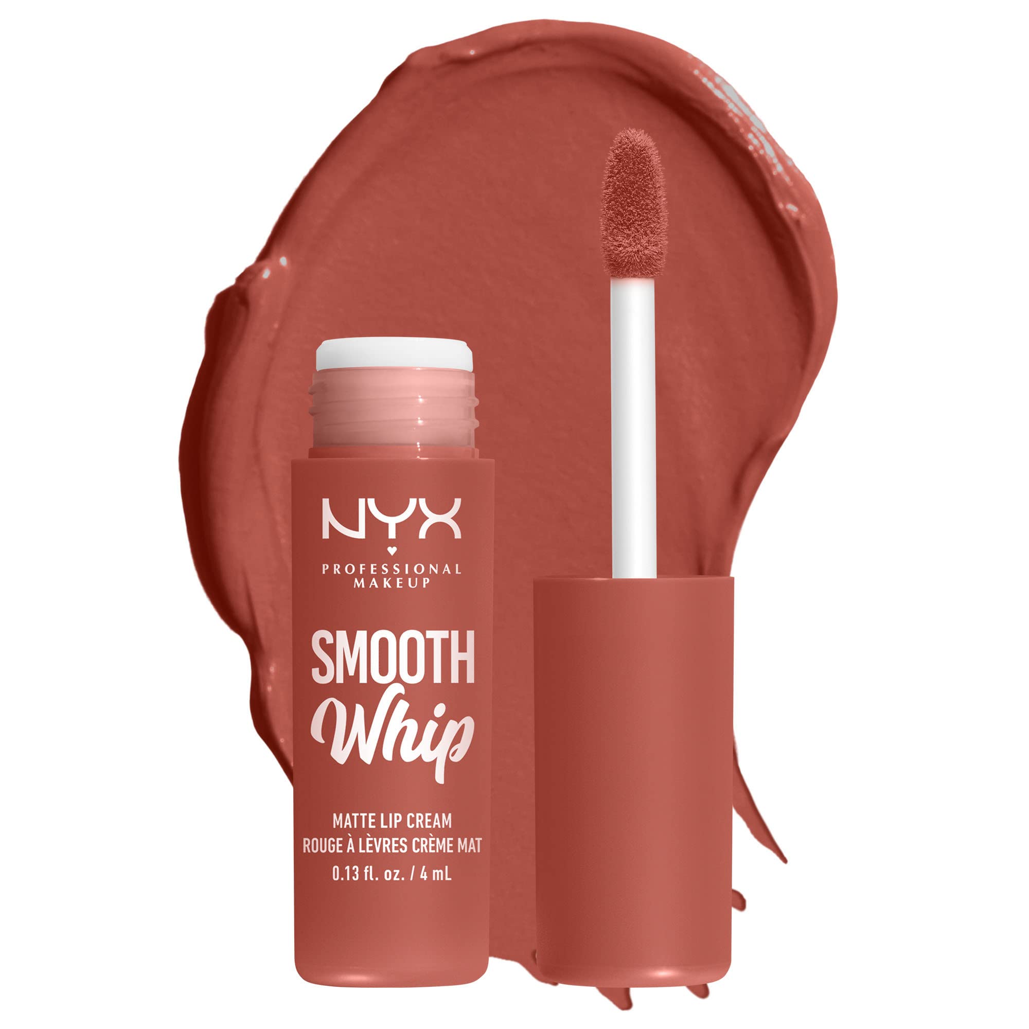 NYX Smooth Whip Matte Lip Cream envase ergonómico facilita la aplicación precisa.