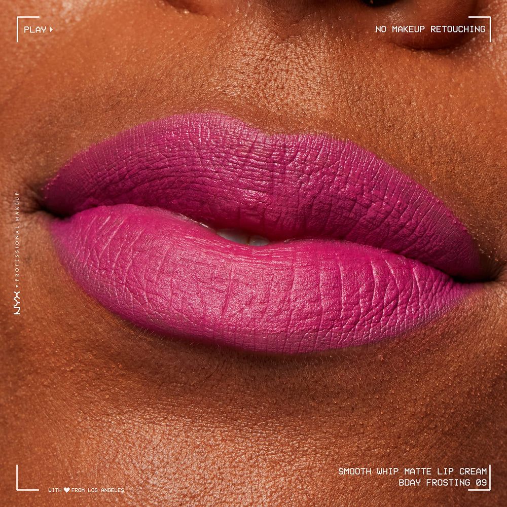 Moisturizing shea and cocoa butter visible in NYX Smooth Whip Matte Lip Cream