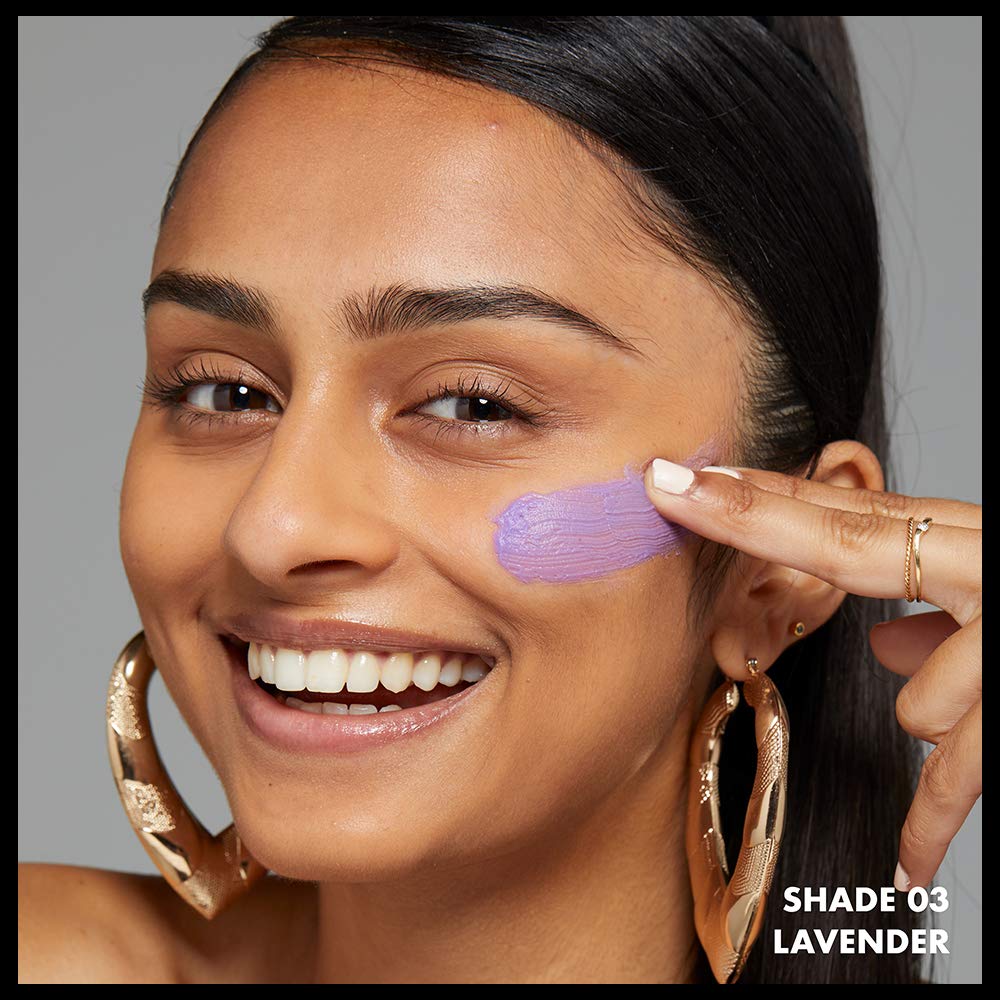 NYX Studio Perfect Primer Lavender before and after makeup look.